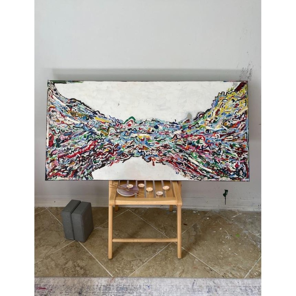 O Servant of Love Abstract Painting 48x24 Large Canvas Christian Fine Art Peace